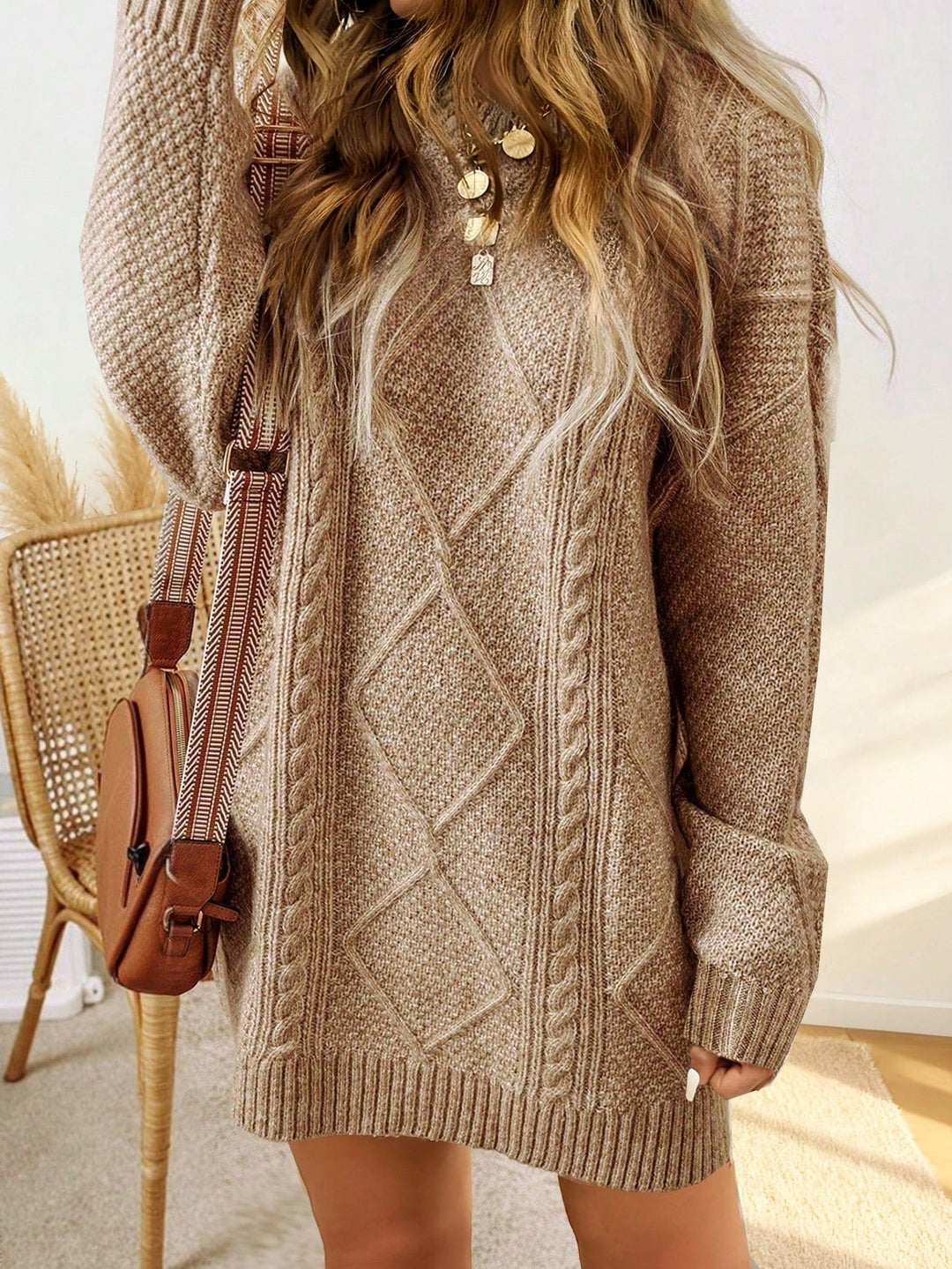 Florrie | Women Cable Mini Knit Dress