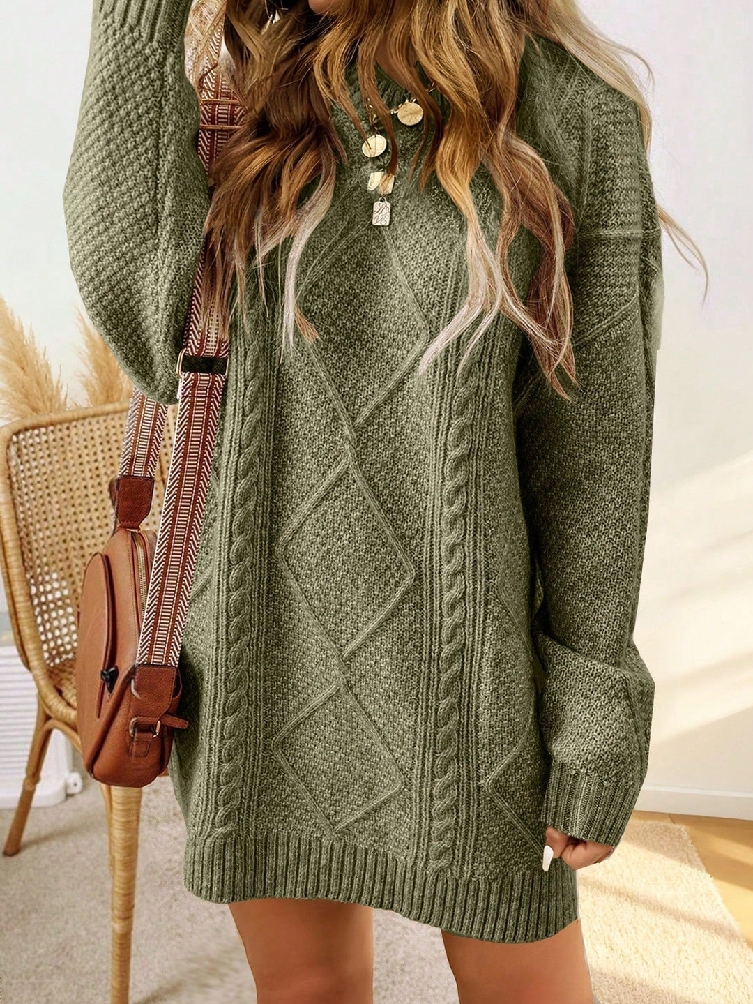 Florrie | Women Cable Mini Knit Dress