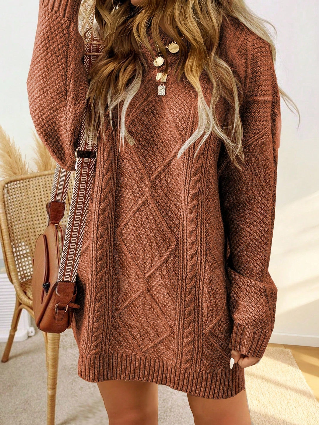 Florrie | Women Cable Mini Knit Dress