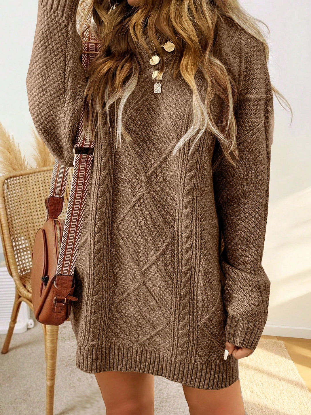 Florrie | Women Cable Mini Knit Dress