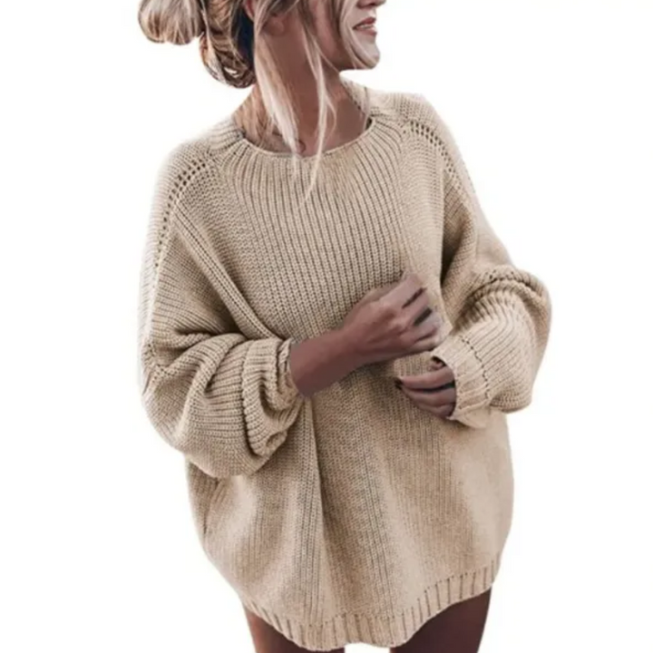 Heather | Women Balloon Sleeve Crewneck Sweater