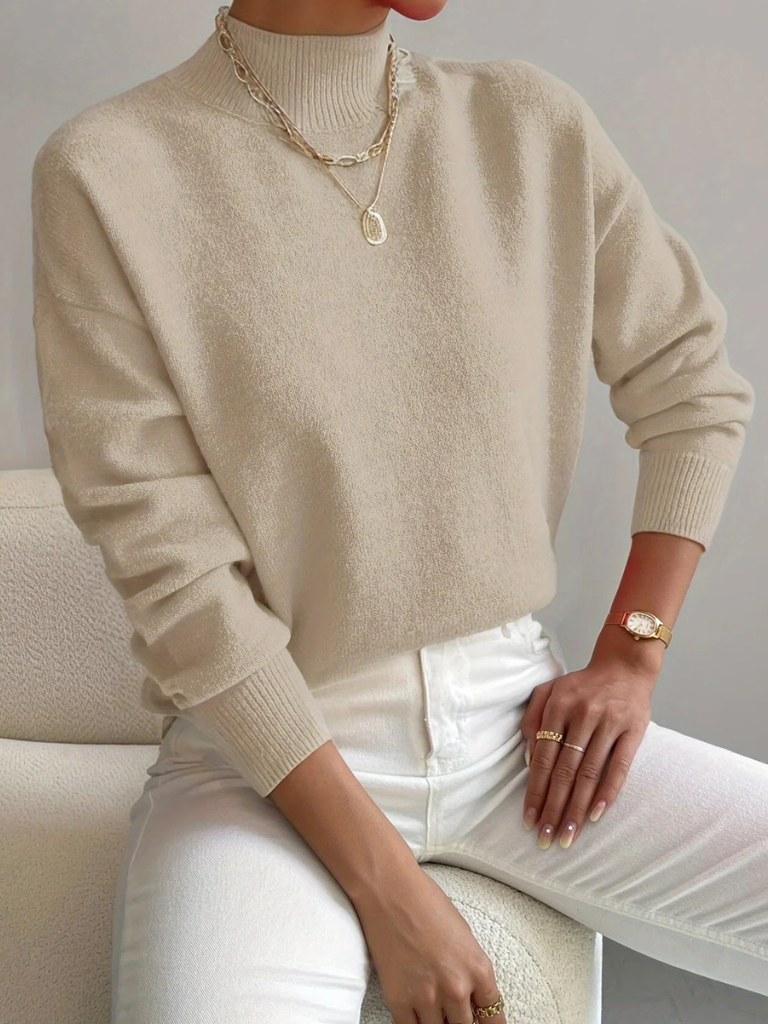 Janie | Women Mock Neck Knit Sweater