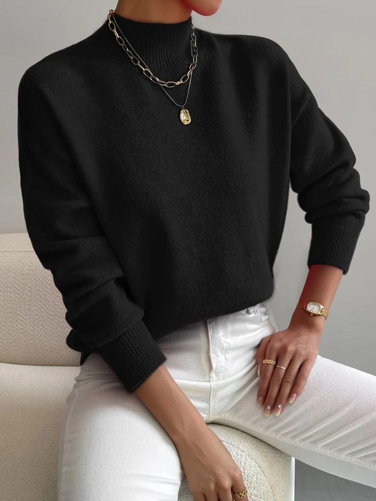 Janie | Women Mock Neck Knit Sweater