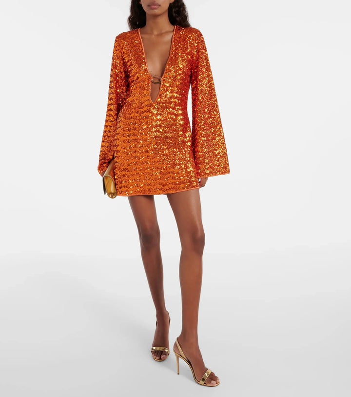 Signy | Women Sequin Wide Sleeve Mini Dress