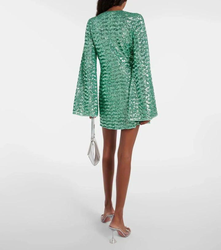 Signy | Women Sequin Wide Sleeve Mini Dress