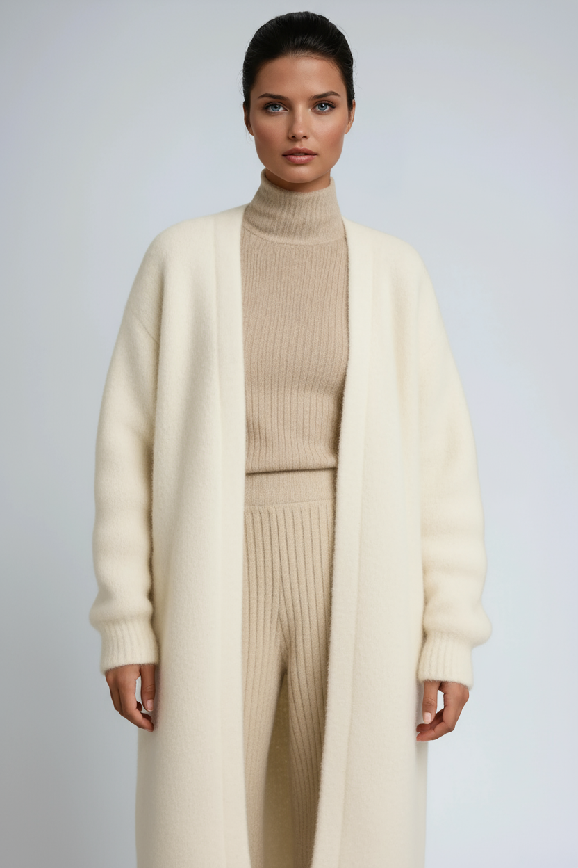 Anona | Women Open Front Longline Cardigan