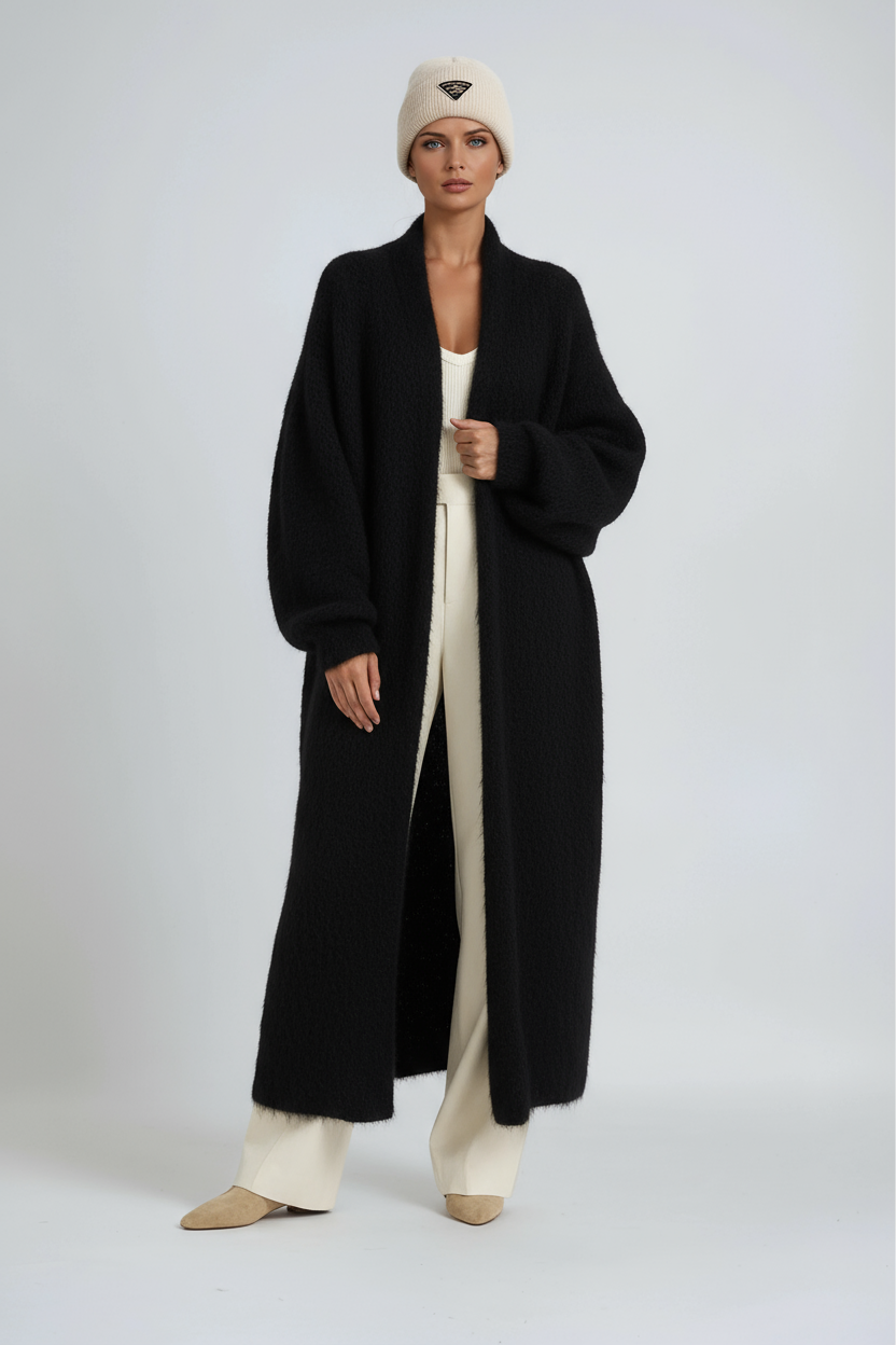 Anona | Women Open Front Longline Cardigan