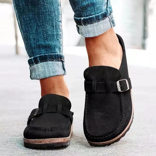 Titania | Women Buckle Slip On Loafers