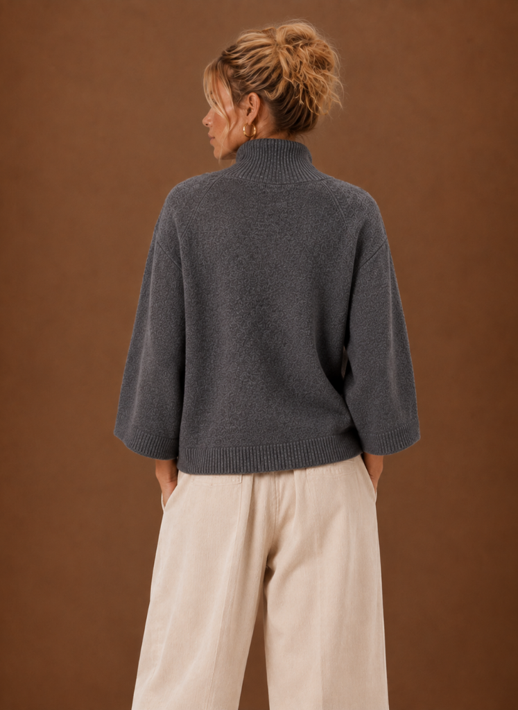 Sallie | Women Three Quarter Sleeve Turtleneck Sweater