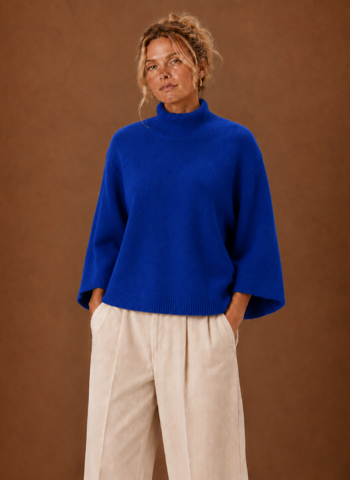 Sallie | Women Three Quarter Sleeve Turtleneck Sweater
