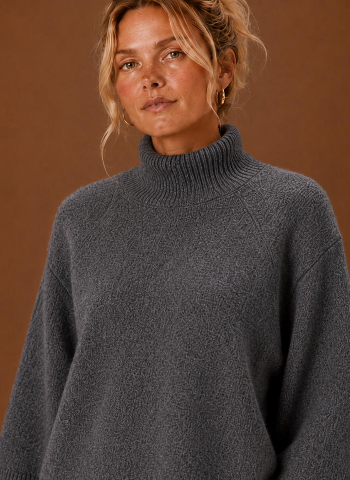 Sallie | Women Three Quarter Sleeve Turtleneck Sweater