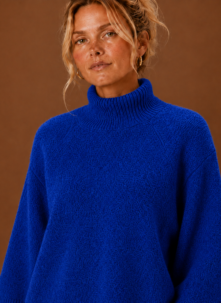 Sallie | Women Three Quarter Sleeve Turtleneck Sweater