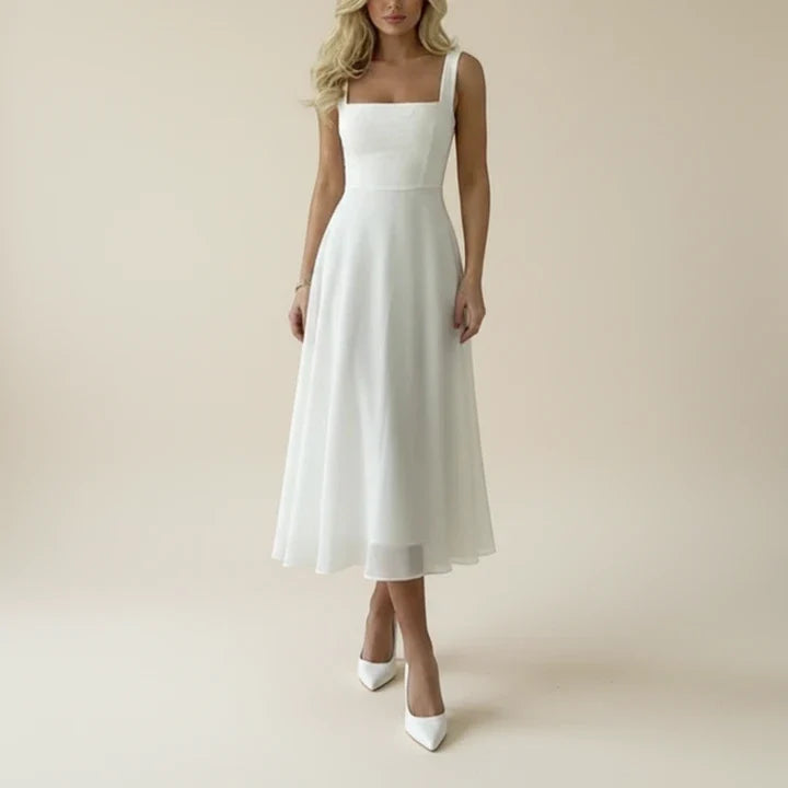 Agneta | Women Square Neck Midi Dress
