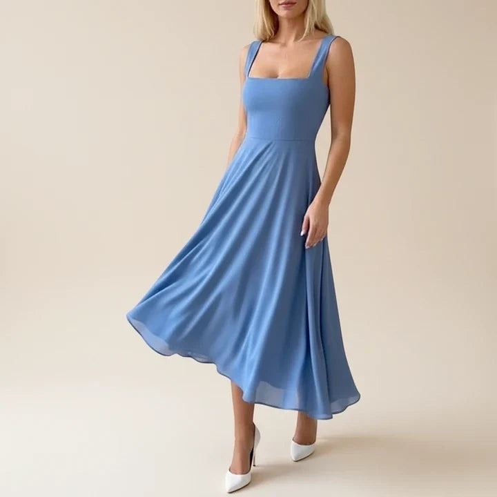 Agneta | Women Square Neck Midi Dress