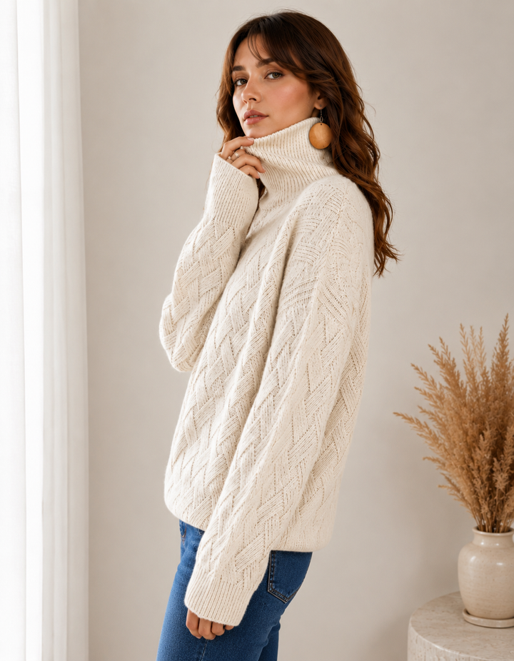 Jenny | Women Cable Knit Turtleneck Sweater