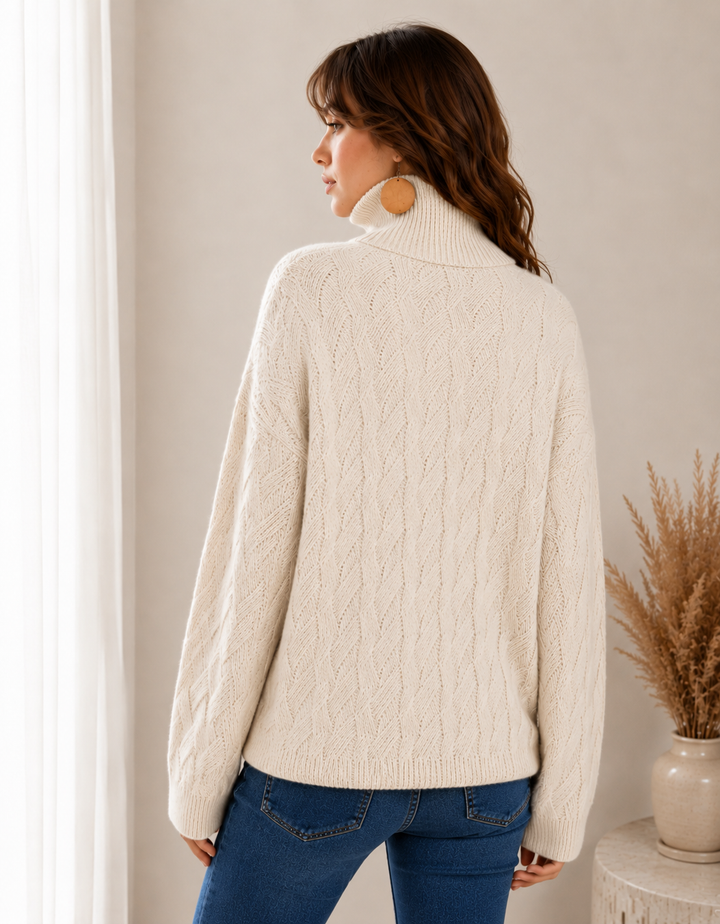Jenny | Women Cable Knit Turtleneck Sweater
