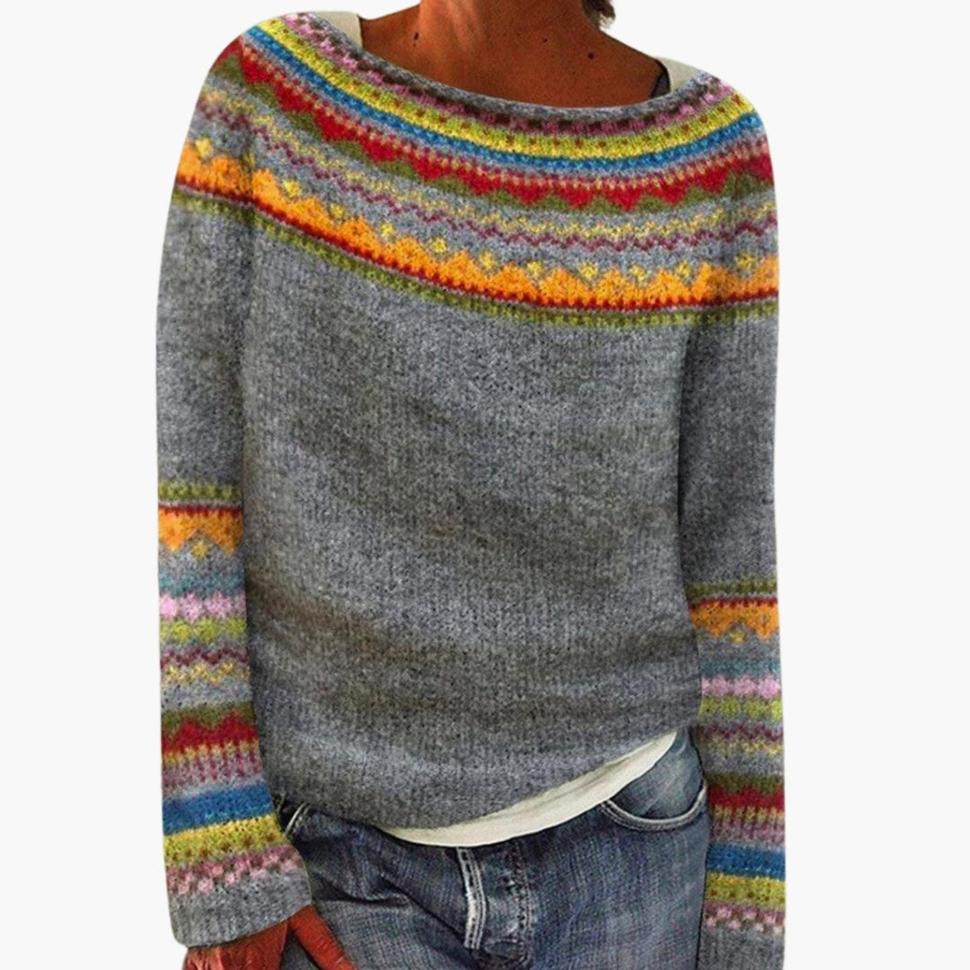 Kiki | Women Relaxed Fair Isle Knit Sweater