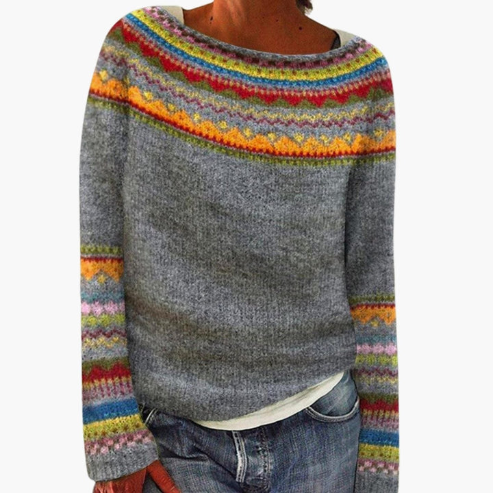 Kiki | Women Relaxed Fair Isle Knit Sweater