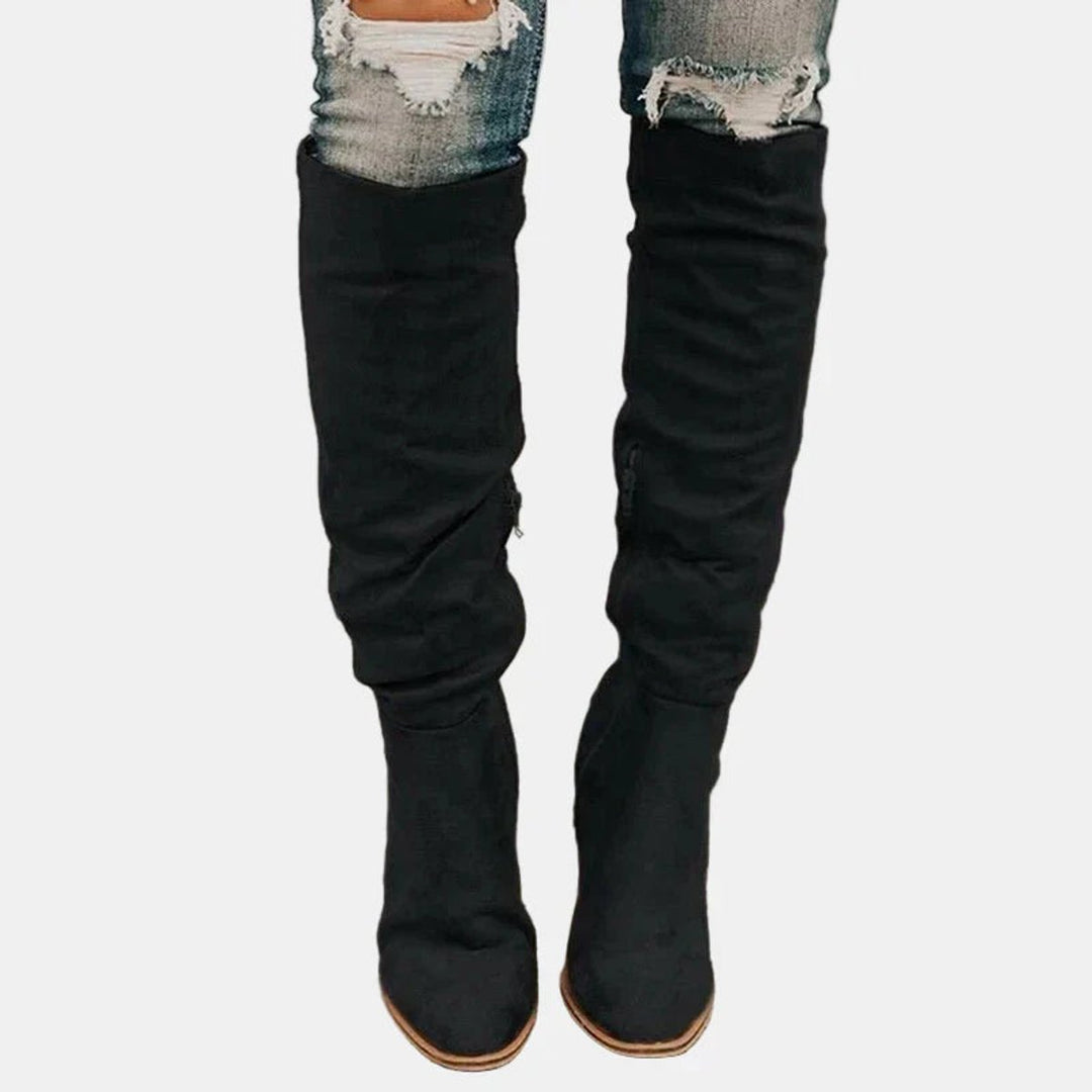 Pam | Women Block Heel Thigh High Boots