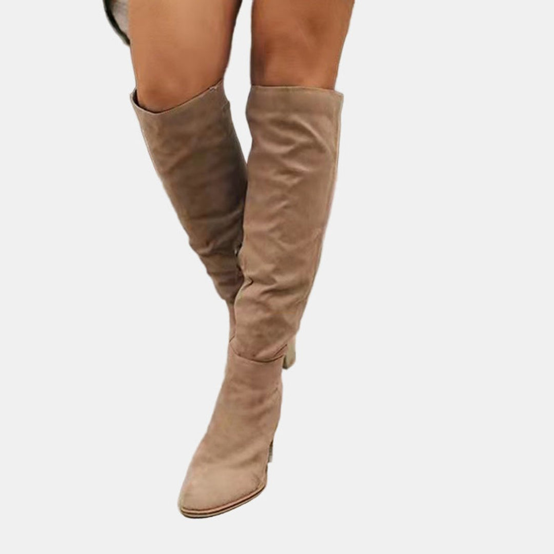 Pam | Women Block Heel Thigh High Boots