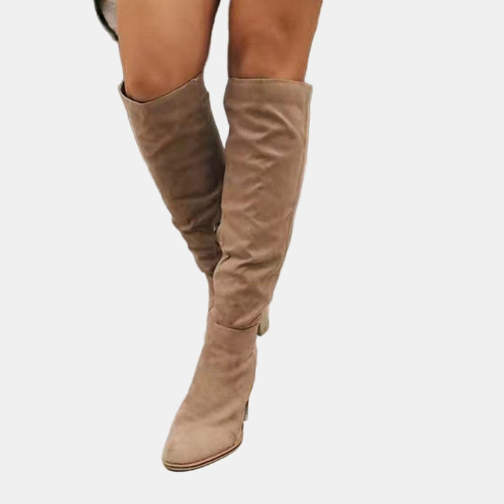 Pam | Women Block Heel Thigh High Boots