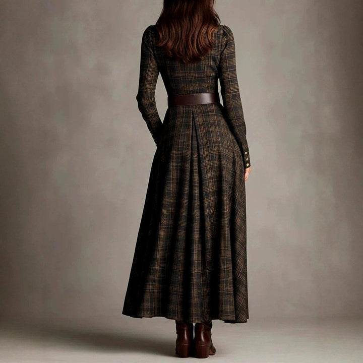 Alma | Women Plaid Shirt Long Sleeve Dress