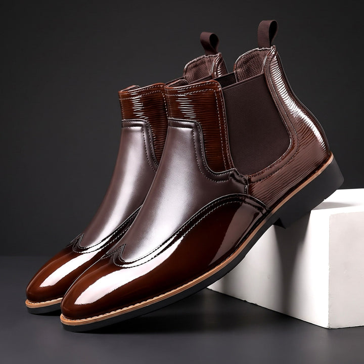 Henrik | Men Patent Chelsea Boots