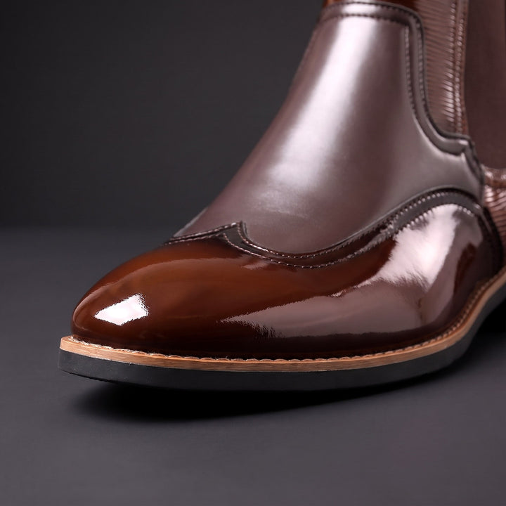 Henrik | Men Patent Chelsea Boots