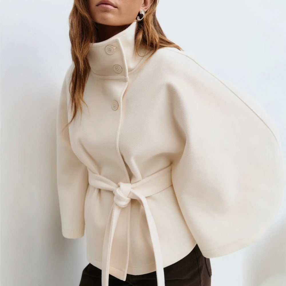 Kitt | Women Belted Cape Wool Coat