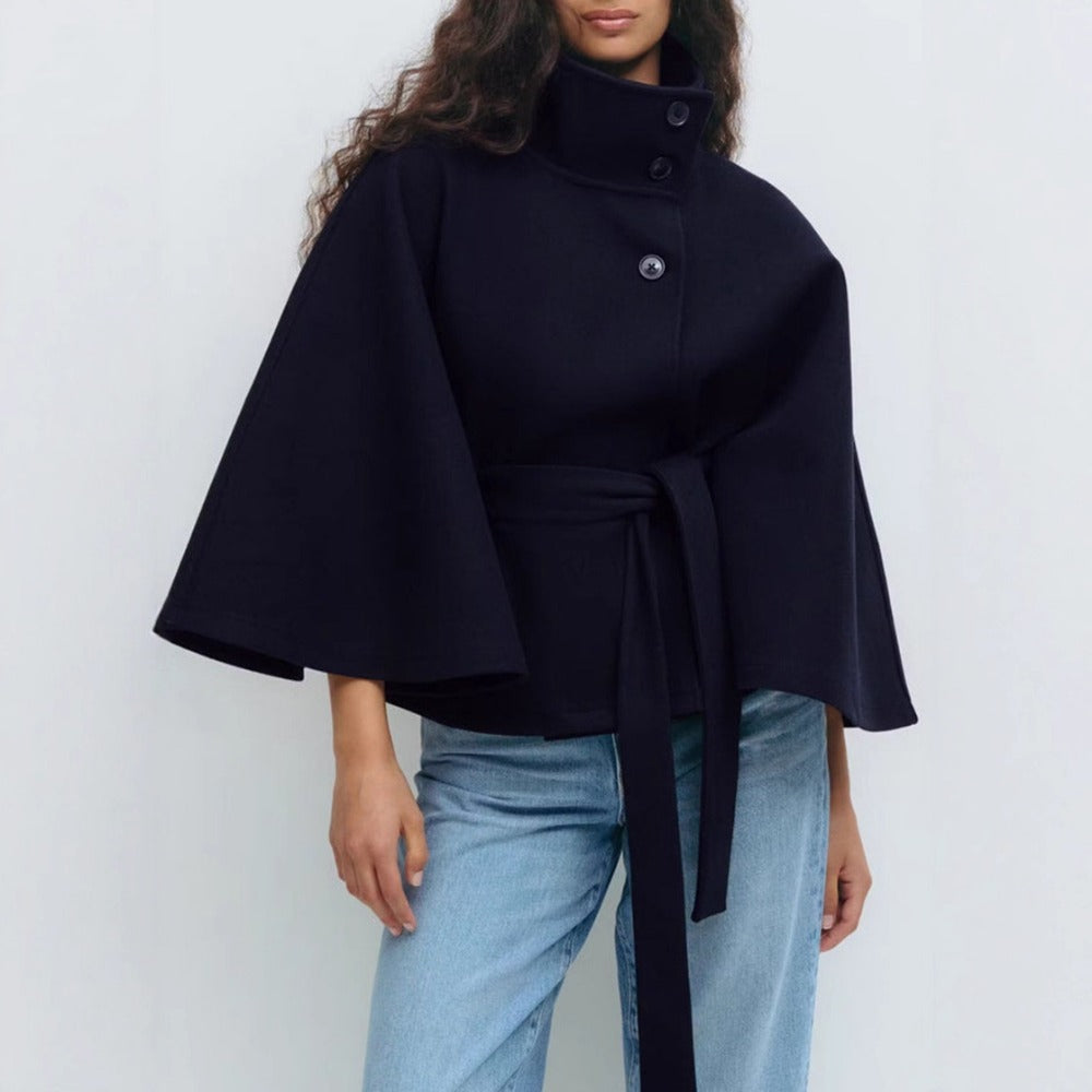 Kitt | Women Belted Cape Wool Coat