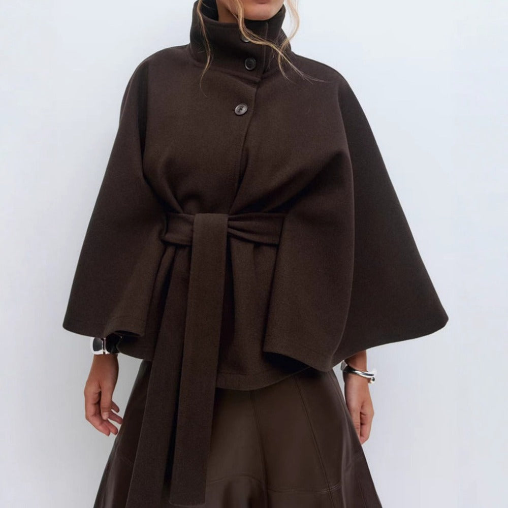 Kitt | Women Belted Cape Wool Coat
