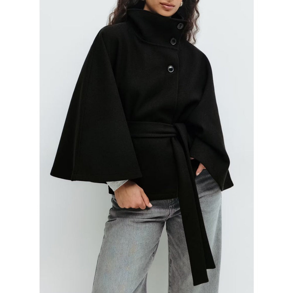Kitt | Women Belted Cape Wool Coat