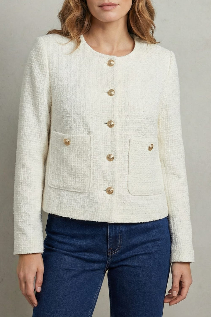 Famke | Women Round Neck Cropped Blazer