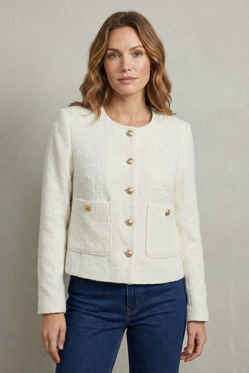 Famke | Women Round Neck Cropped Blazer