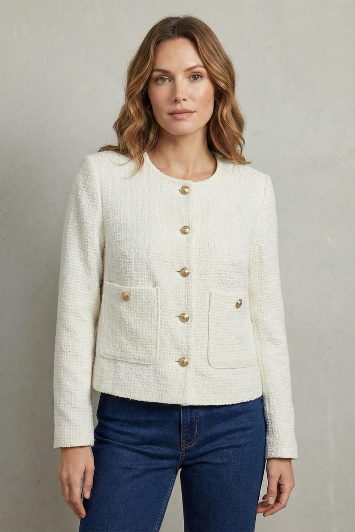 Famke | Women Round Neck Cropped Blazer