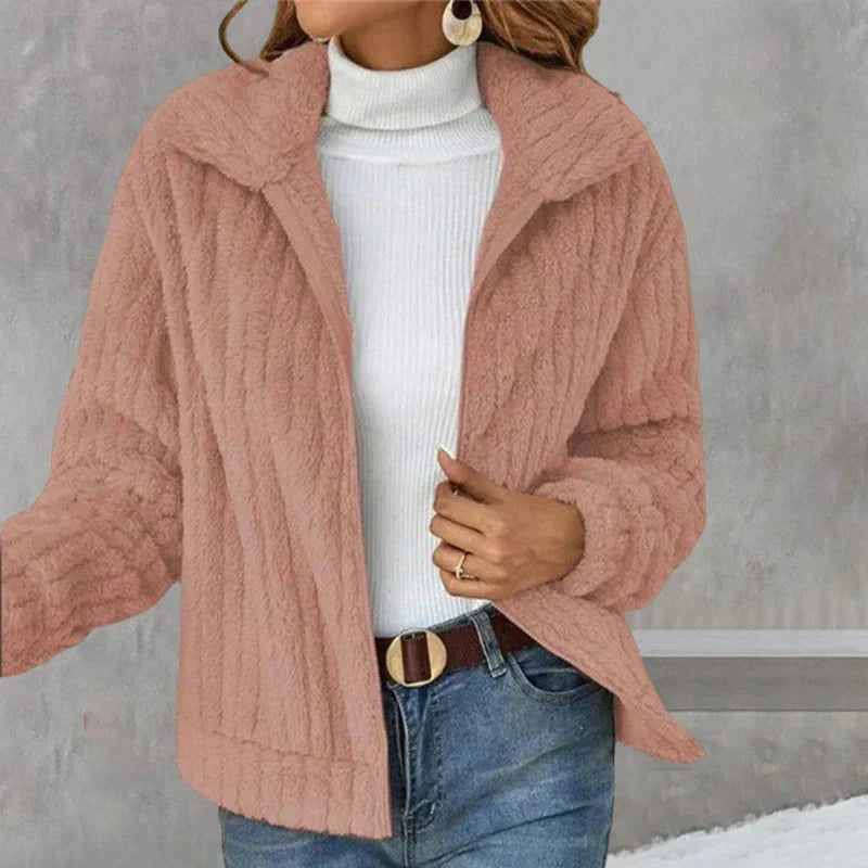 Yana | Women Zip Collar Fluffy Jacket