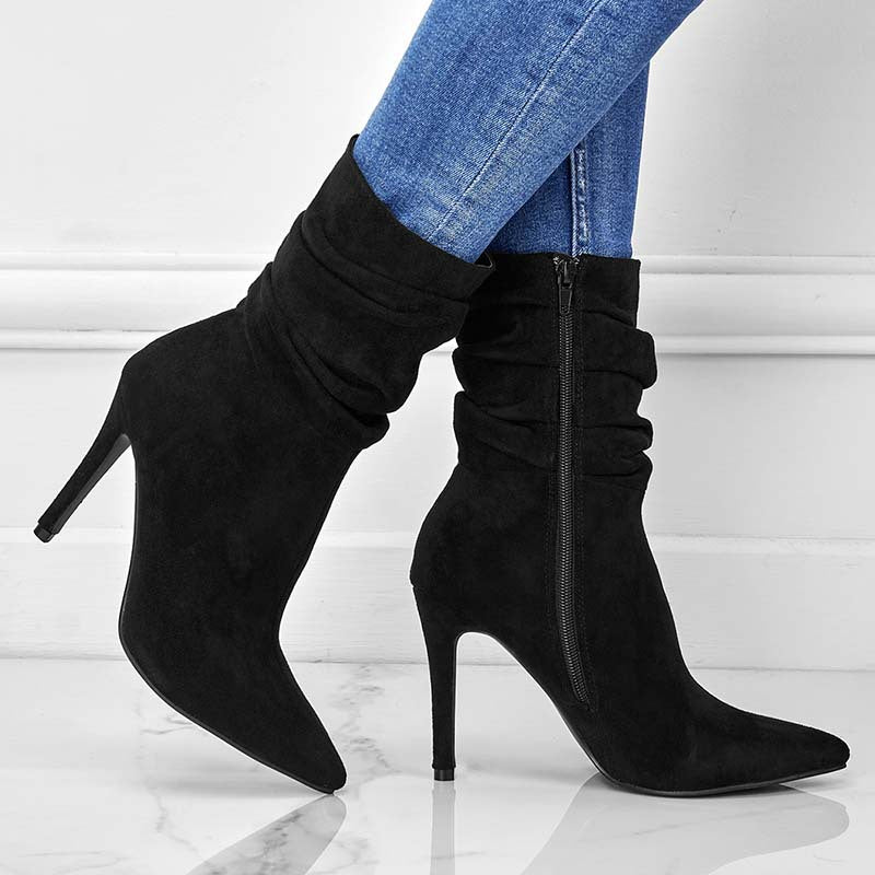 Tatjana Women Pointed Toe Stiletto Side Zip Booties