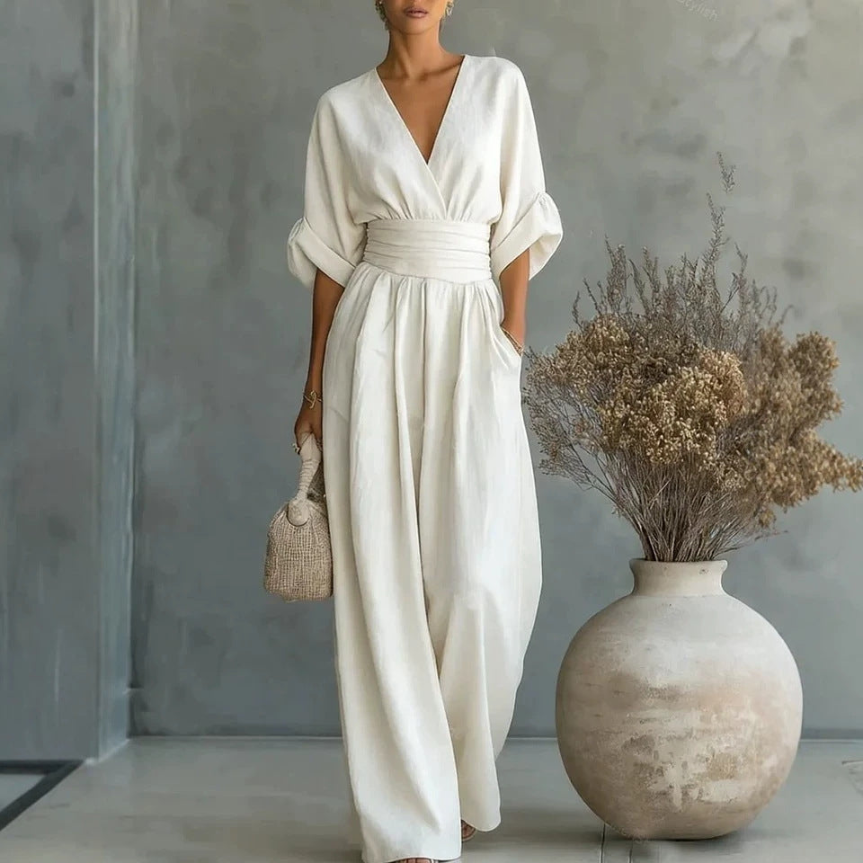Hermione | Women Wide Leg Linen Jumpsuit