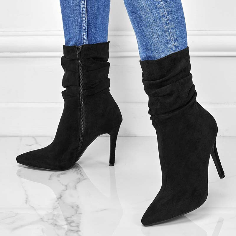 Tatjana Women Pointed Toe Stiletto Side Zip Booties