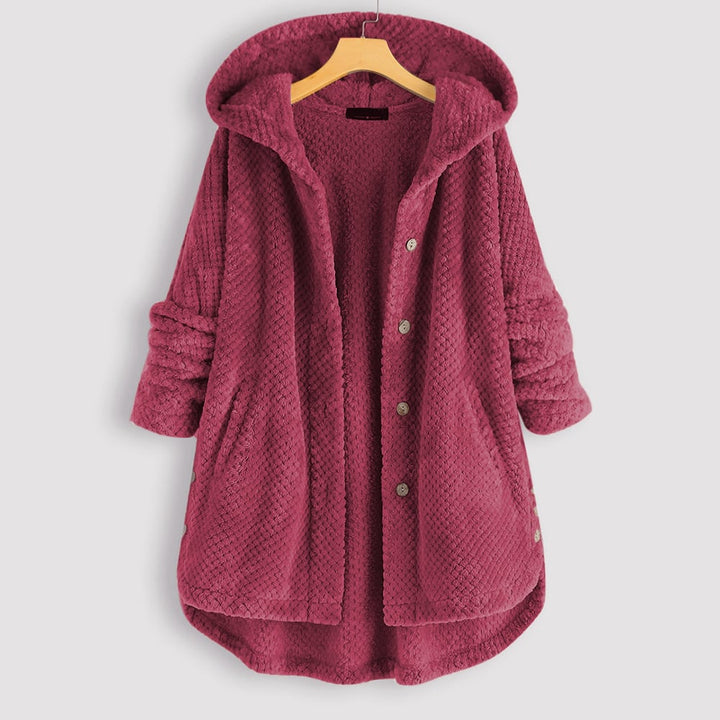 Inga | Women Hooded Button Fluffy Jacket