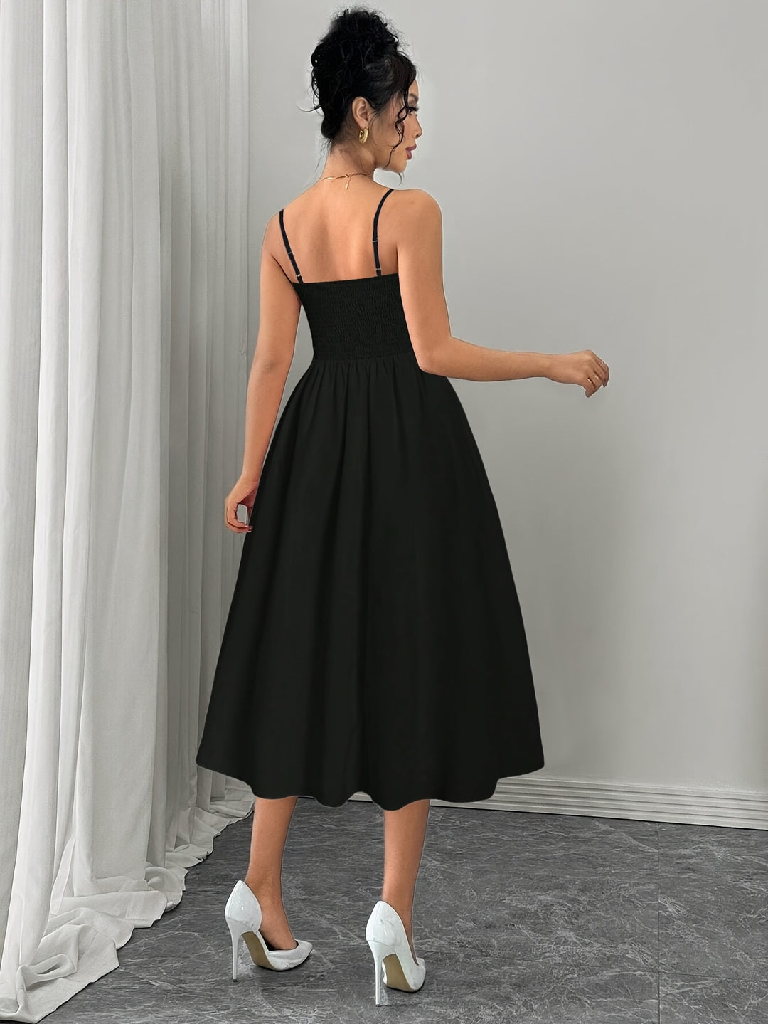 Maia | Women Ruched Bodice Midi Dress
