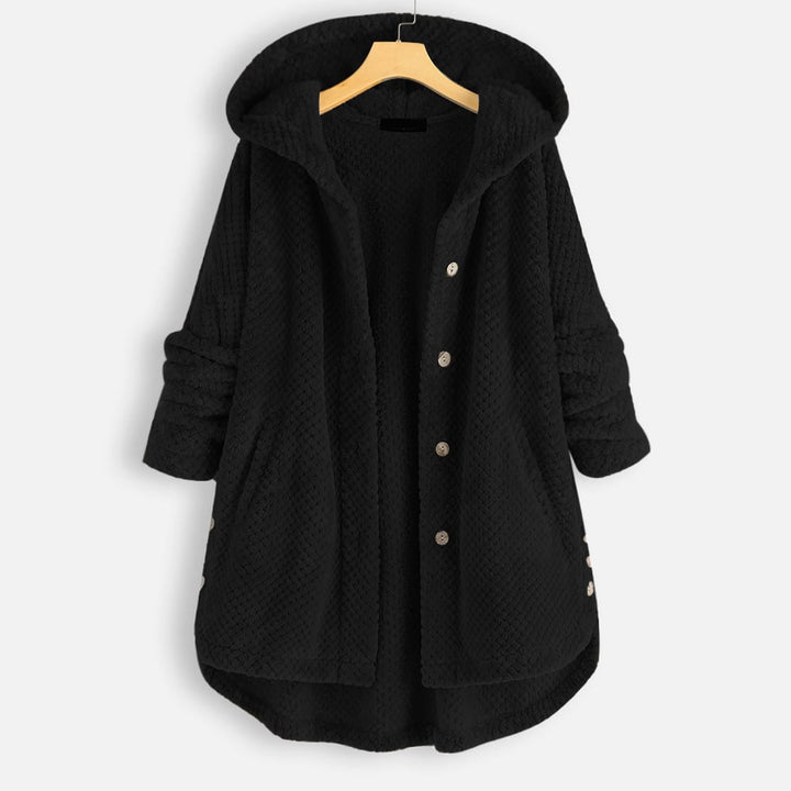 Inga | Women Hooded Button Fluffy Jacket
