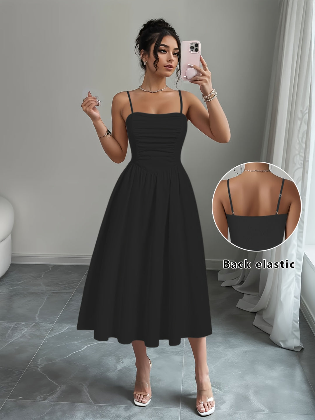 Jessica | Women Square Neck Midi Dress