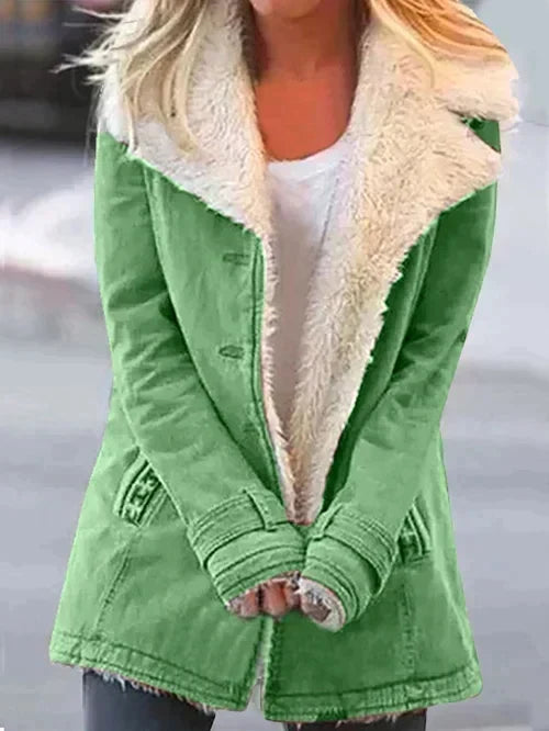 Alda | Women Lined Collar Shearling Jacket