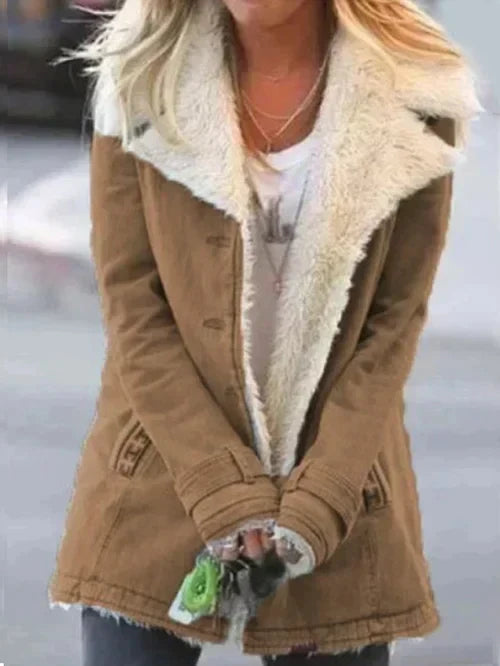 Alda | Women Lined Collar Shearling Jacket