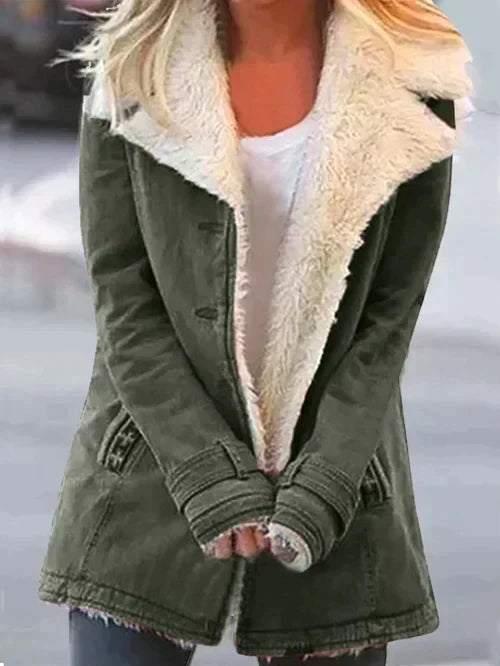 Alda | Women Lined Collar Shearling Jacket