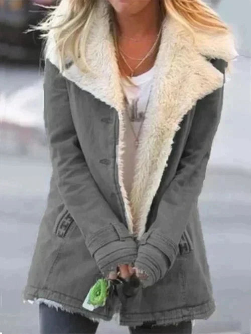 Alda | Women Lined Collar Shearling Jacket