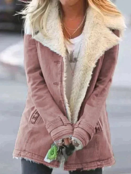 Alda | Women Lined Collar Shearling Jacket