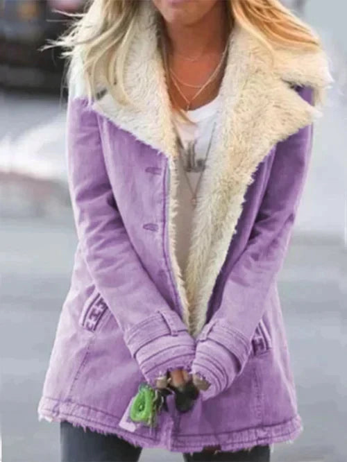 Alda | Women Lined Collar Shearling Jacket
