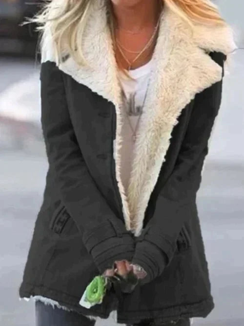 Alda | Women Lined Collar Shearling Jacket
